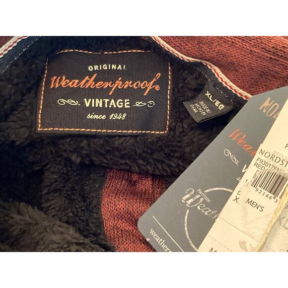 Weatherproof Mens Faux Fur-Lined Button Shirt Sz XL/Extra Large Red Mahogany NWT - Picture 6 of 8